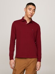 Tommy Hilfiger Red Marun 1985 Regular Long Sleeve Polo Shirt - Image 1 of 5