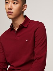 Tommy Hilfiger Red Marun 1985 Regular Long Sleeve Polo Shirt - Image 4 of 5