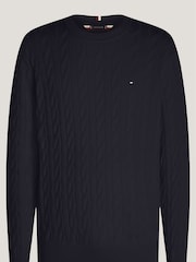 Tommy Hilfiger Blue Navy Classic Cable Jumper - Image 5 of 5
