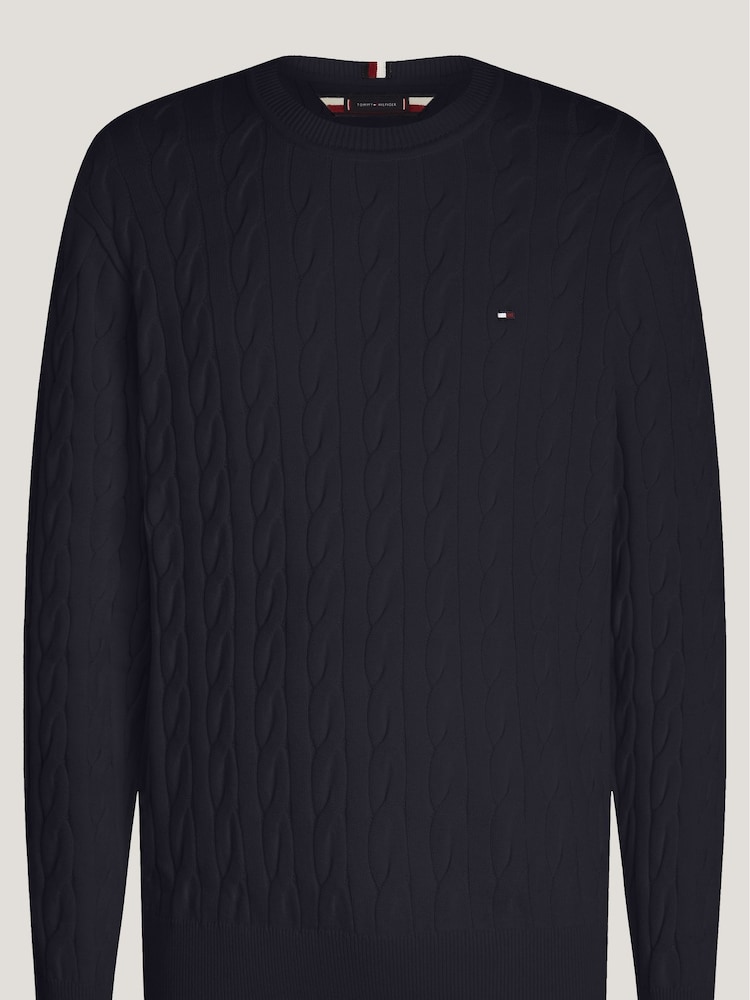 Tommy Hilfiger Blue Navy Classic Cable Jumper - Image 5 of 5