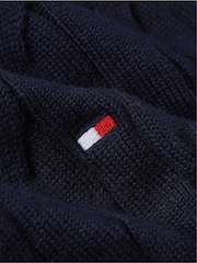 Tommy Hilfiger Blue Navy Classic Cable Jumper - Image 6 of 6