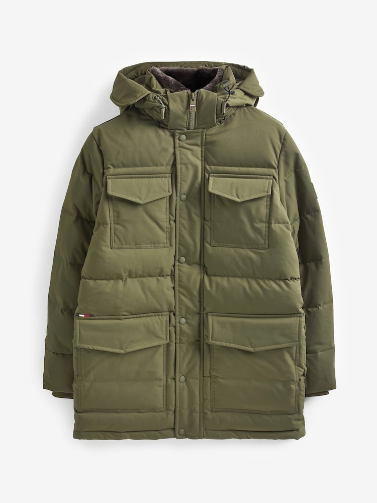 Tommy Hilfiger Green Rockie Utility Parka Coat Jacket - Image 6 of 6