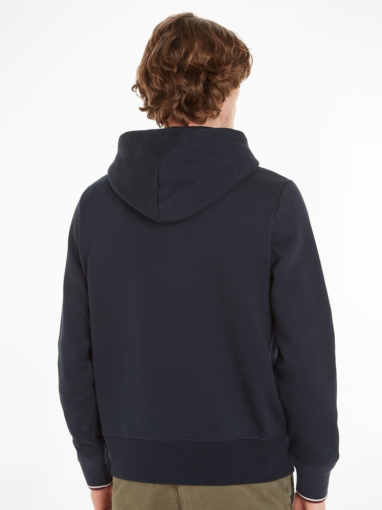 Tommy Hilfiger Blue Logo Tipped Hoodie - Image 2 of 4