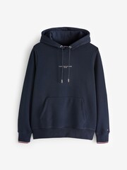 Tommy Hilfiger Blue Logo Tipped Hoodie - Image 4 of 4