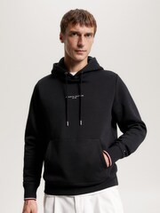 Tommy Hilfiger Black Logo Tipped Hoodie - Image 1 of 5