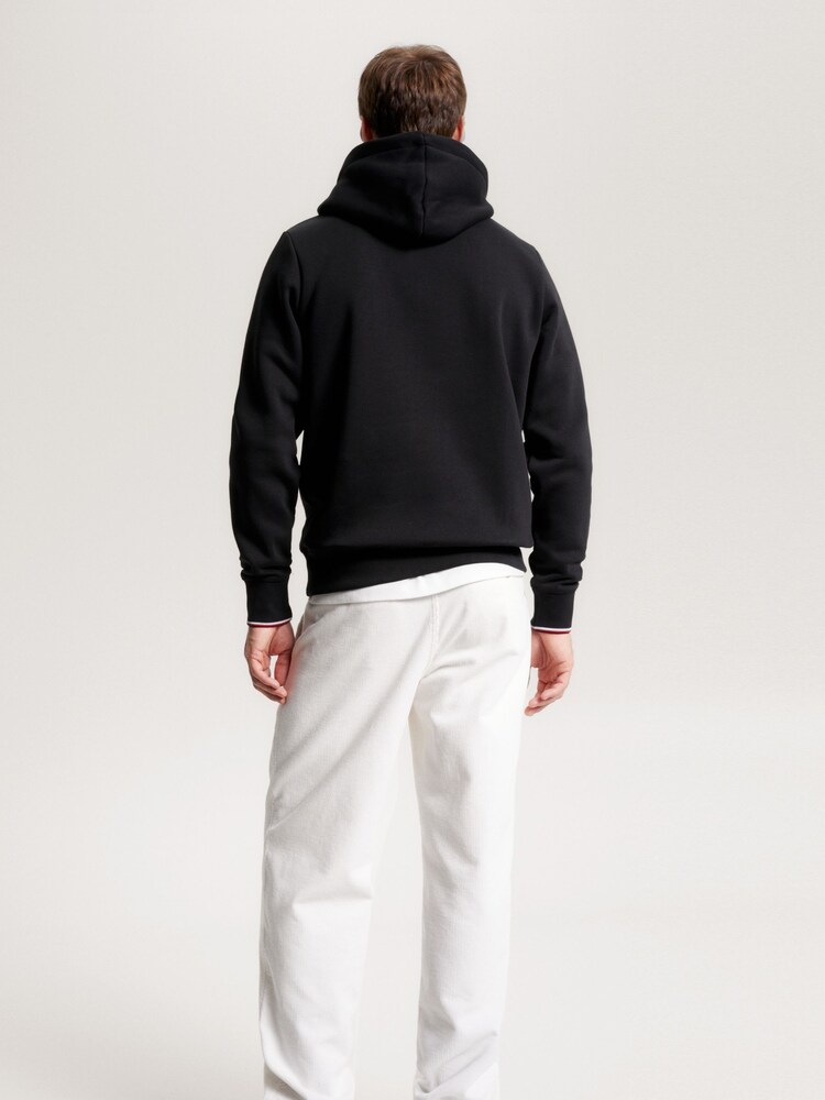 Tommy Hilfiger Black Logo Tipped Hoodie - Image 2 of 5