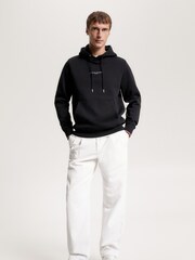 Tommy Hilfiger Black Logo Tipped Hoodie - Image 4 of 5