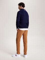 Tommy Hilfiger Blue Blue Pima Cashmere Blend Zip Up Jumper - Image 2 of 6