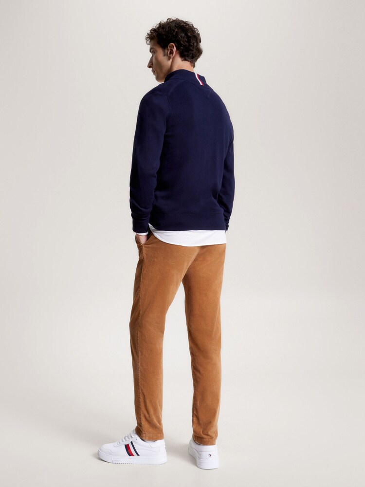 Tommy Hilfiger Blue Blue Pima Cashmere Blend Zip Up Jumper - Image 2 of 6