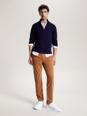 Tommy Hilfiger Blue Blue Pima Cashmere Blend Zip Up Jumper - Image 4 of 6