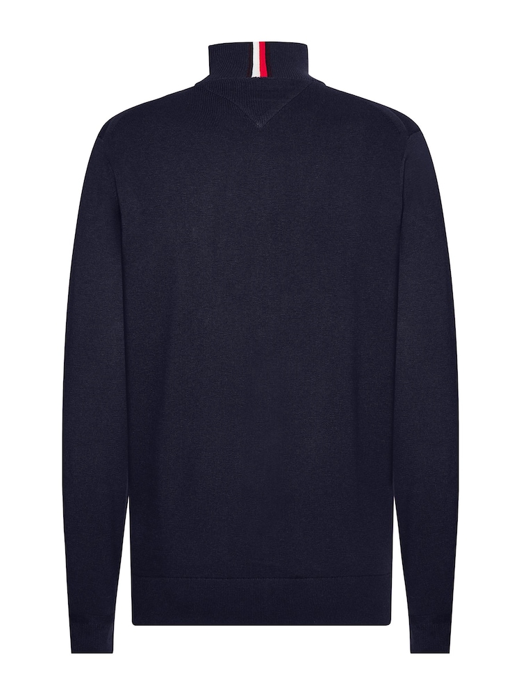 Tommy Hilfiger Blue Blue Pima Cashmere Blend Zip Up Jumper - Image 6 of 6 Tommy Hilfiger Blue Blue Pima Cashmere Blend Zip Up Jumper - Image 6 of 6