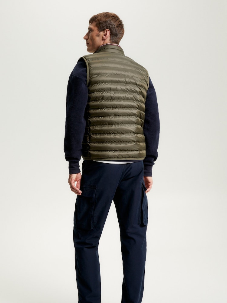 Tommy Hilfiger Green Packable Recycled Gilet - Image 2 of 7 Tommy Hilfiger Green Packable Recycled Gilet - Image 2 of 7