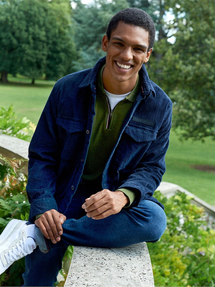 Blau - Tommy Hilfiger Solid Hemdjacke aus Cord, Grün - Bild 1 von 9