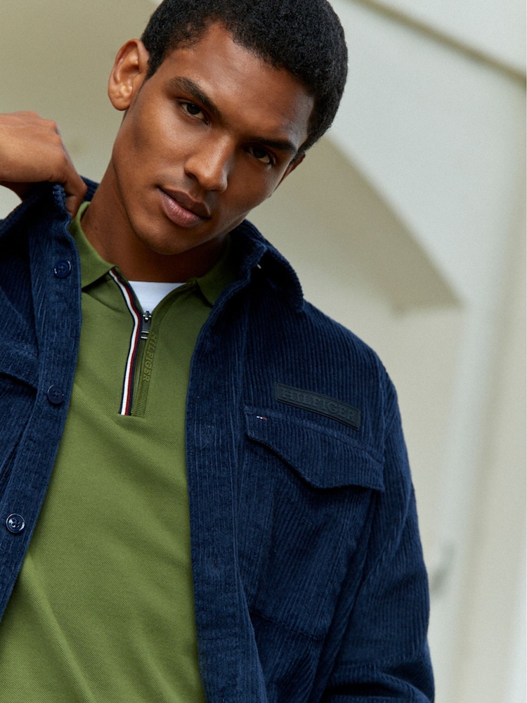 Blau - Tommy Hilfiger Solid Hemdjacke aus Cord, Grün - Bild 2 von 9