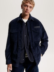 Blau - Tommy Hilfiger Solid Hemdjacke aus Cord, Grün - Bild 4 von 9