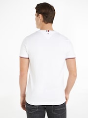 Tommy Hilfiger White Logo Tipped 100% Cotton T-Shirt - Image 3 of 7