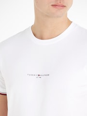 Tommy Hilfiger White Logo Tipped 100% Cotton T-Shirt - Image 4 of 7