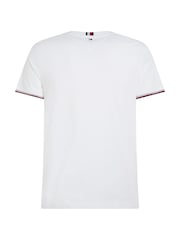 Tommy Hilfiger White Logo Tipped 100% Cotton T-Shirt - Image 6 of 7