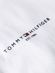 Tommy Hilfiger White Logo Tipped 100% Cotton T-Shirt - Image 7 of 7