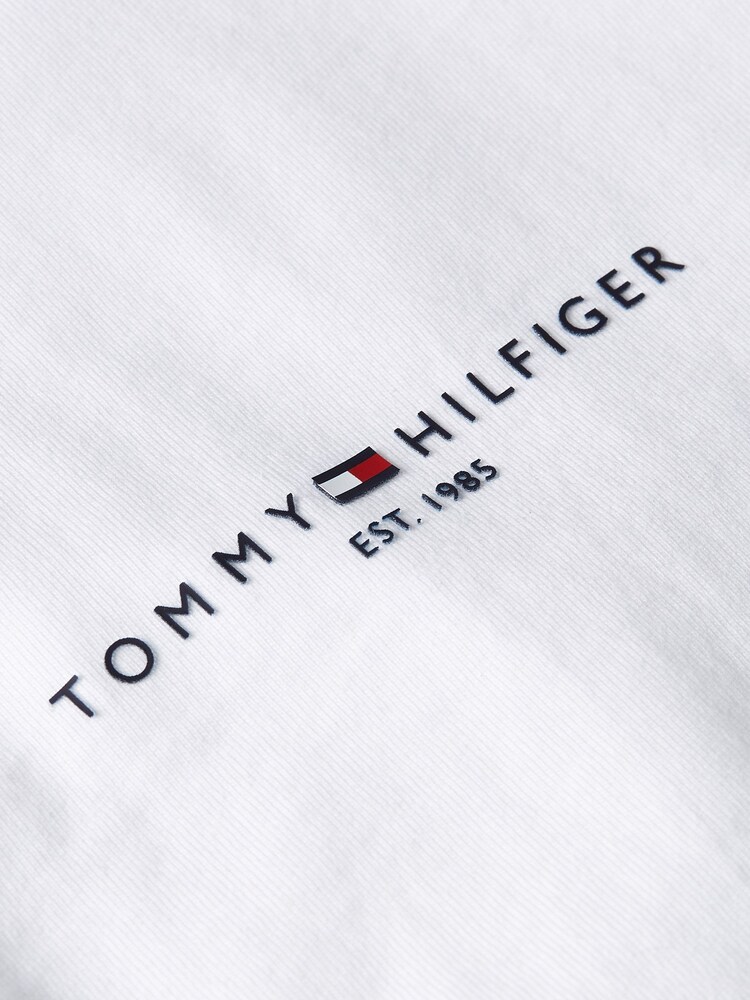 Tommy Hilfiger White Logo Tipped 100% Cotton T-Shirt - Image 7 of 7