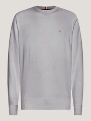 Tommy Hilfiger Grey Cotton Blend Jumper With Cashmere - Image 5 of 5