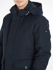 Tommy Hilfiger Blue Non-Fur Down Rockie Parka Hooded Jacket - Image 3 of 5