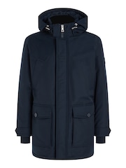 Tommy Hilfiger Blue Non-Fur Down Rockie Parka Hooded Jacket - Image 4 of 5
