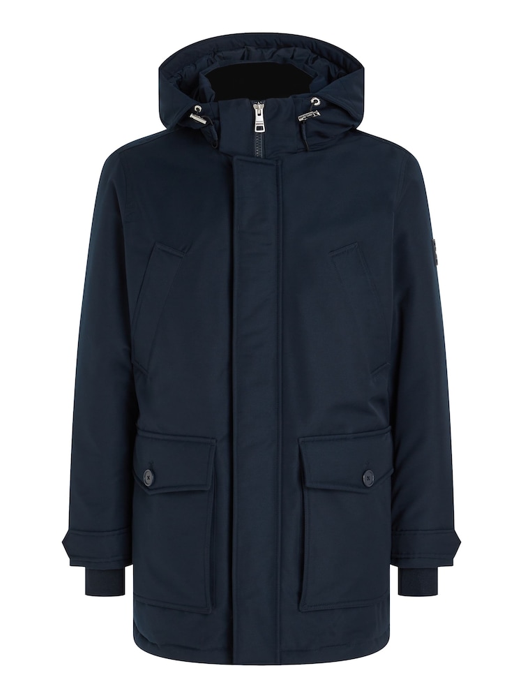 Tommy Hilfiger Blue Non-Fur Down Rockie Parka Hooded Jacket - Image 4 of 5