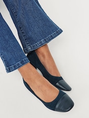 Mornarica - Usnjeni čevlji s široko peto Forever Comfort® - Slika 2 iz 8