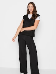 Long Tall Sally Black Stretch Palazzo Wide Leg Trousers - Image 2 of 4