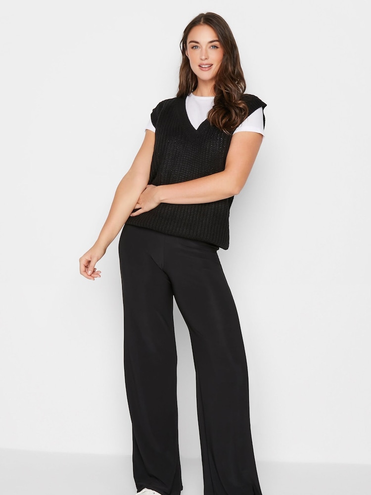 Long Tall Sally Black Stretch Palazzo Wide Leg Trousers - Image 2 of 4