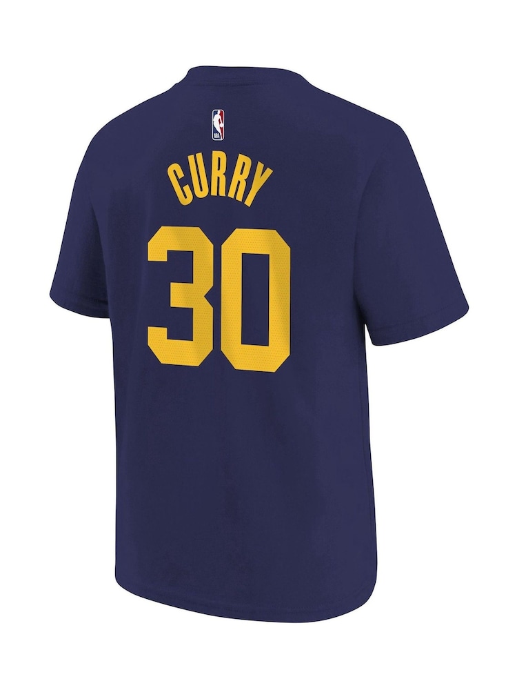 Fanatics Stephen Curry Youth Blue 100% Cotton Golden State Warriors Statement Name And Number T-Shirt - Image 3 of 3