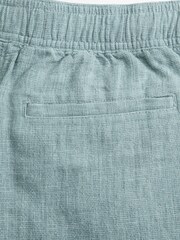 Abercrombie & Fitch Blue Elasticated Waist Linen Shorts - Image 1 of 1