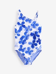 Blue Flower One Shoulder Swimsuit (3-16yrs) - Image 4 of 6