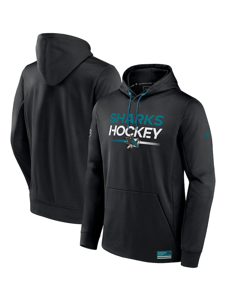 Fanatics San Jose Sharks Authentic Pro Poly Fleece Pull Over Black Hoodie - Image 1 of 3 Fanatics San Jose Sharks Authentic Pro Poly Fleece Pull Over Black Hoodie - Image 1 of 3