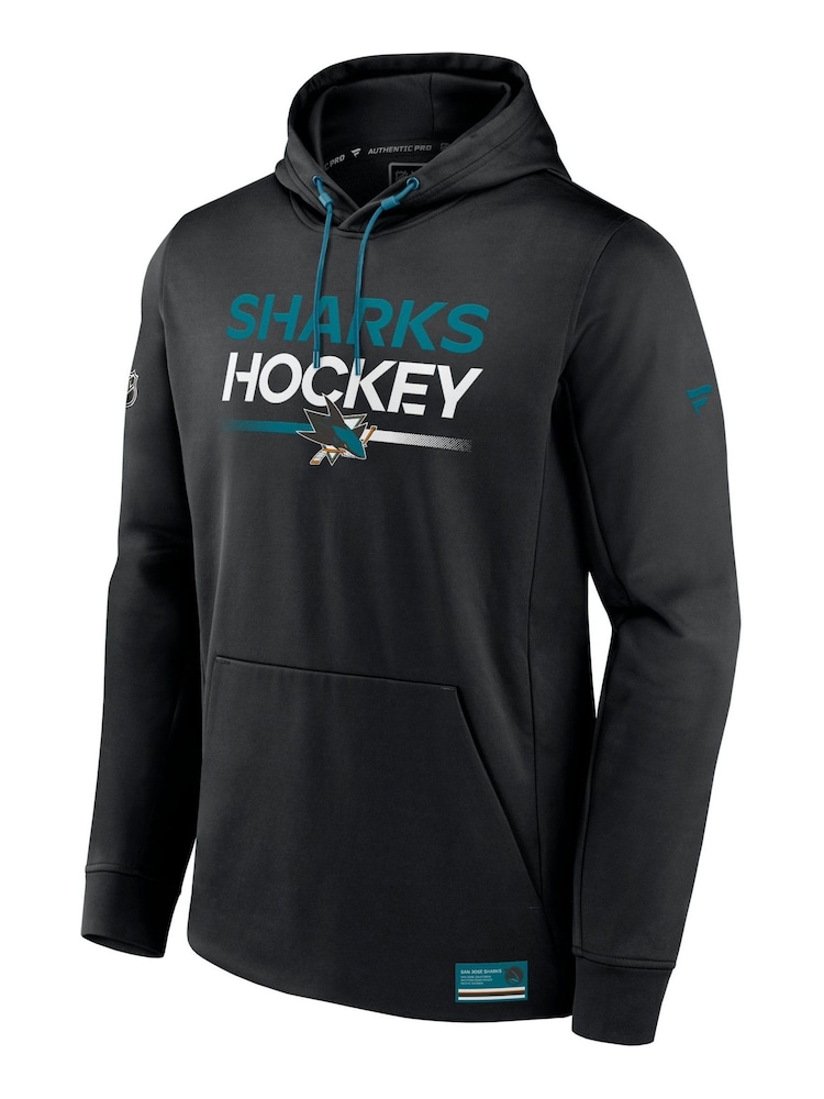 Fanatics San Jose Sharks Authentic Pro Poly Fleece Pull Over Black Hoodie - Image 2 of 3