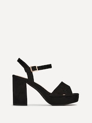 Linzi Black Verony Cross Front Strap Platform Heeled Sandals - Image 2 of 5
