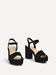 Linzi Black Verony Cross Front Strap Platform Heeled Sandals - Image 3 of 5
