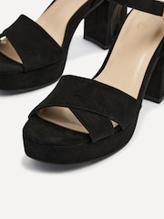Linzi Black Verony Cross Front Strap Platform Heeled Sandals - Image 4 of 5