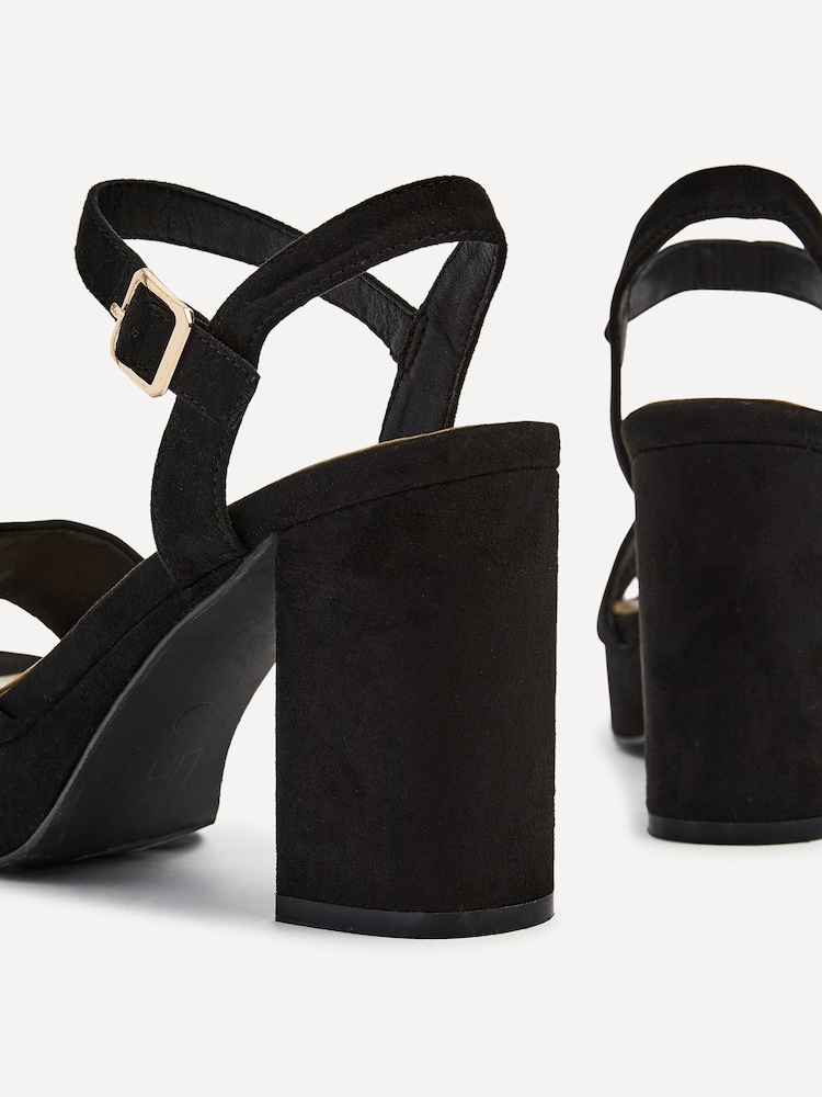 Linzi Black Verony Cross Front Strap Platform Heeled Sandals - Image 5 of 5