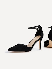 Linzi Black Suede Maci Stiletto Court Heels With Ankle Strap - Image 5 of 5