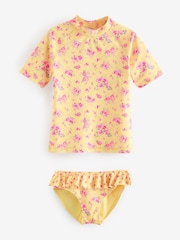 Pink/Yellow Ditsy Sunsafe Swim Set (3-16yrs) - Image 5 of 8