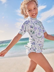 Purple Floral Sunsafe Swim Set (3-16yrs) - Image 1 of 8