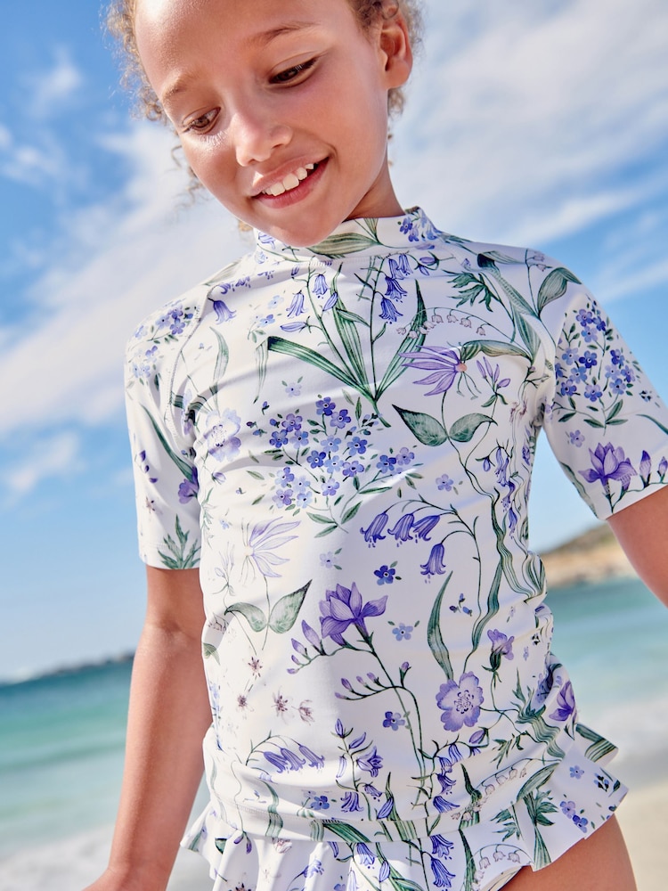 Purple Floral Sunsafe Swim Set (3-16yrs) - Image 2 of 8
