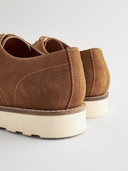 Tan Brown Suede Apron Wedge Shoes - Image 6 of 7
