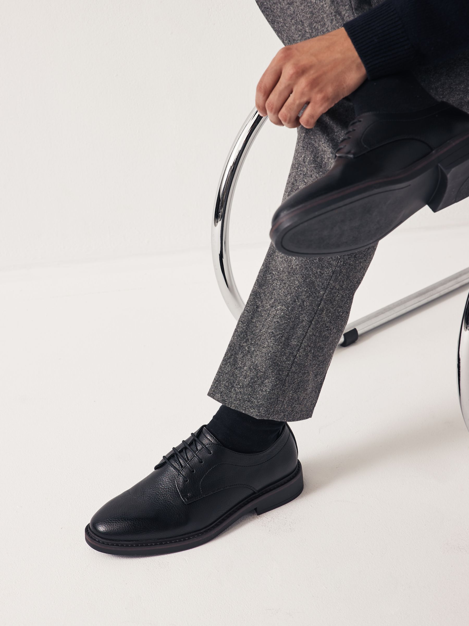 Next black derby shoes store