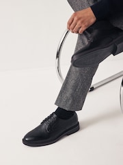 Black Chunky Sole Derby Shoes - Image 2 of 8
