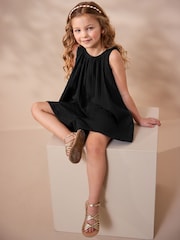 Black 100% Cotton Playsuit (3-16yrs) - Image 2 of 8