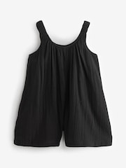 Black 100% Cotton Playsuit (3-16yrs) - Image 7 of 8
