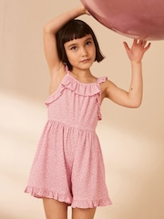 Pink Ditsy Frill Playsuit (3-16yrs) - Image 1 of 7
